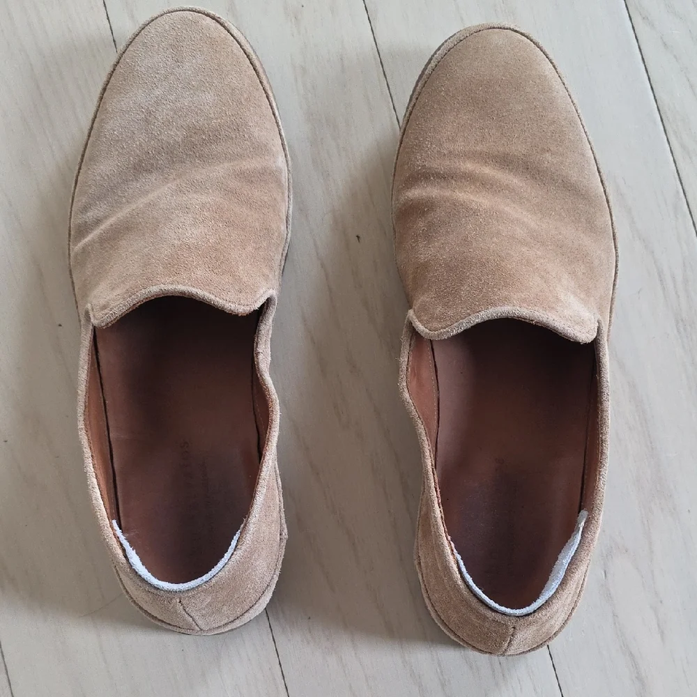 John Varvatos Men's Suede Loafers in Light Brown - Picture 1 of 6